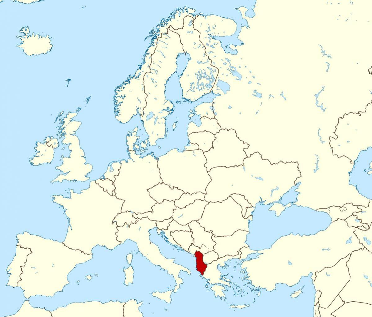แผนที่ของอัลเบเนียตำแหน่งของโลก