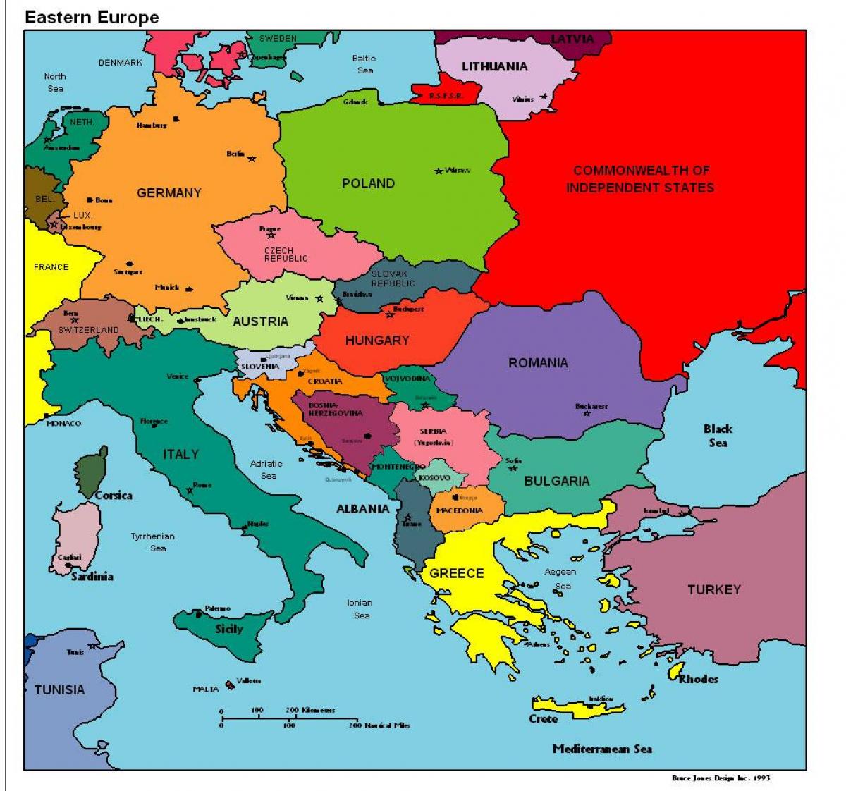 แผนที่ของยุโรปแสดงอัลเบเนีย name